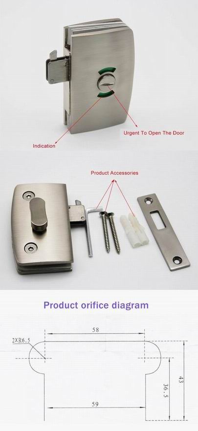 bathroom glass door lock